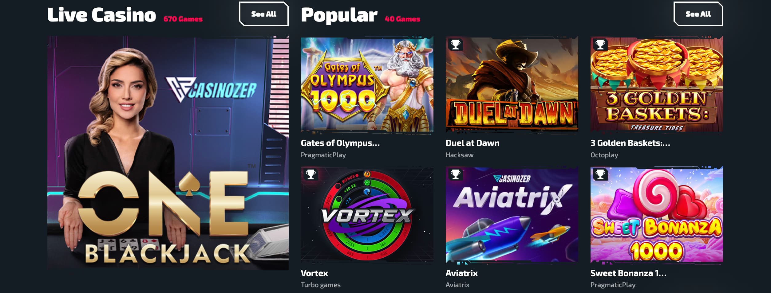 Jeux de Casino Zer